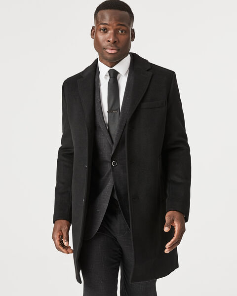 Willetton Blend Overcoat, Black, hi-res